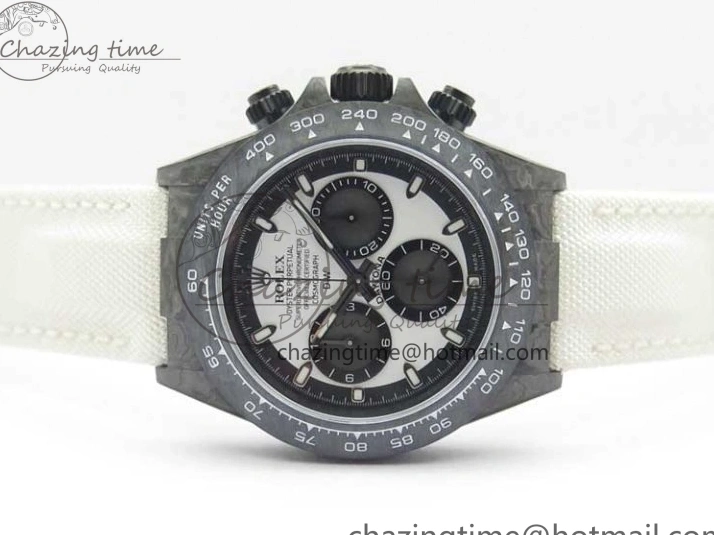 MiroTime 0215 WrinkleFree Daytona DIW Carbon Noob 1:1 Best Edition White Black Dial on Nylon Strap SA 2614